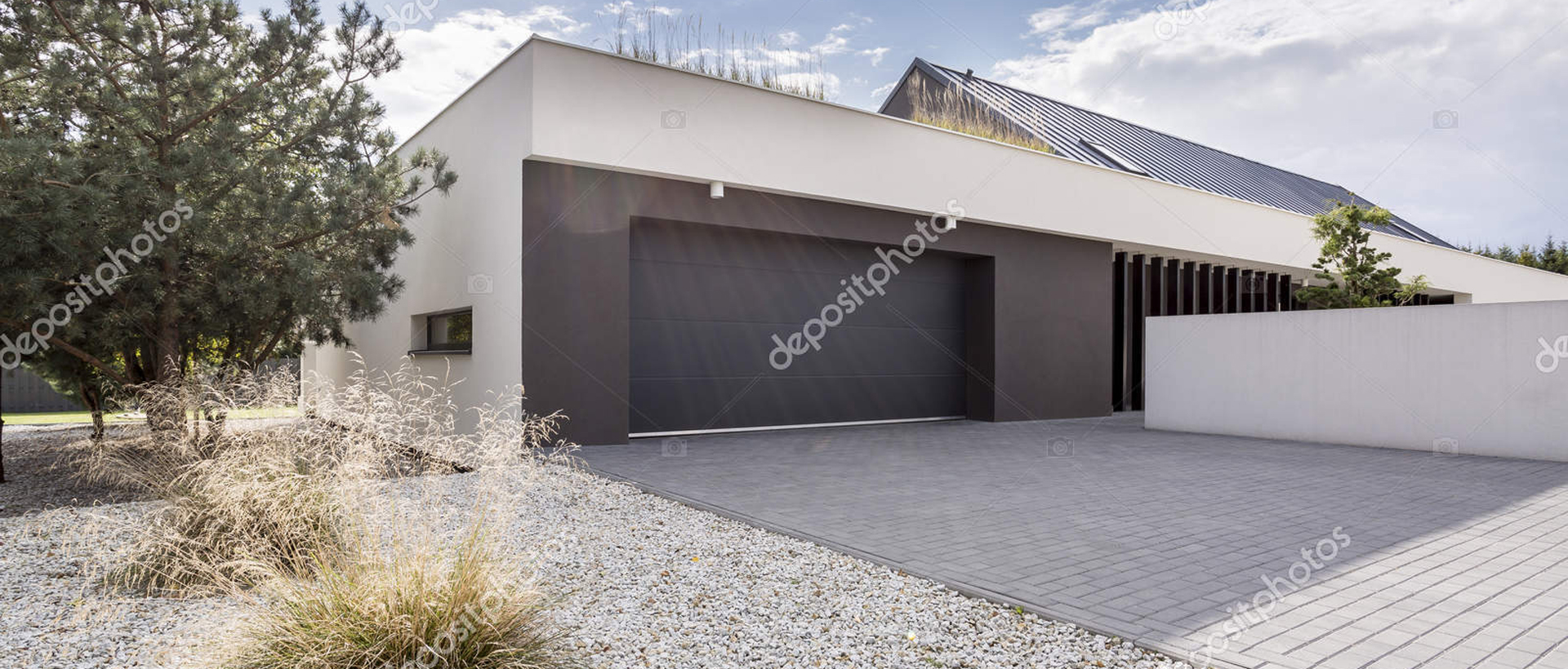 Modernly designed house with double garage